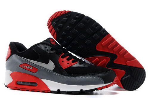 Nike Air Max 90 Mens Shoes Black Silver Red Special Cheap